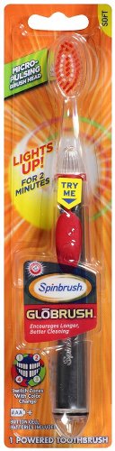 ARM & HAMMER Spinbrush Glōbrush Powered Toothbrush, 1 Count