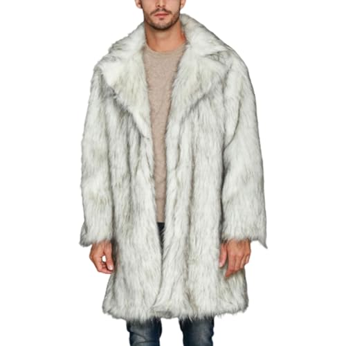 Manteau de fourrure pour hommes coupe longue coupe-vent pour affronter le gel