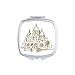 Landmark Sketch Landscape Mirror Portable Compact Pocket Makeup Double Sided Glass