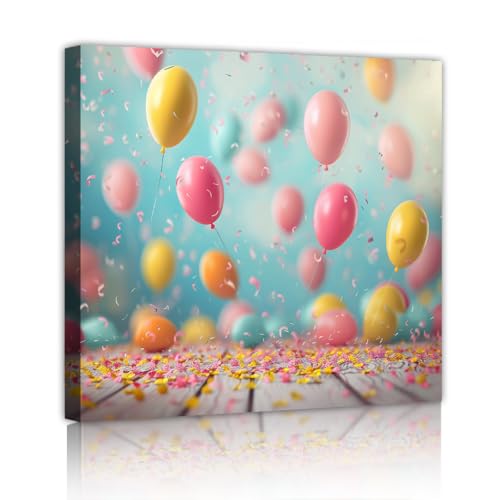 Toile Art Mural déco moderne peintures de ballons colorés pour couloir et salle de bain