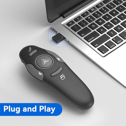 Clicker de apresentação remoto sem fio, cliques de PowerPoint com ponteiro laser, clique deslizante
