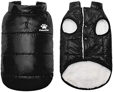 PAWCHIE Dog Winter Clothes for Cats & Small Dogs Soft Down Jackets Windproof Warm Coat for Cats, Puppies in Cold Days, Black