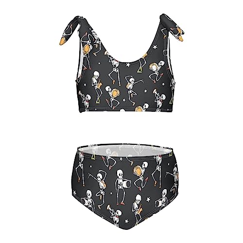 Image of Horse Pattern On Blue Girls Bikini Sets 2 Piece Swimsuits Bathing Suit Swimwear