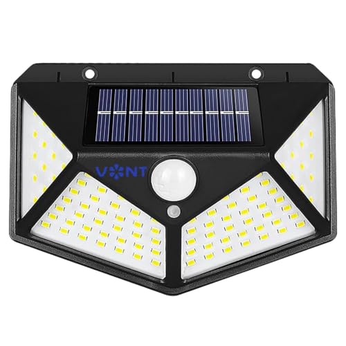 Image of VONT Bright Outdoor Solar Lights with Motion Sensor Solar Powered Wireless Waterproof Night Spotlight for Outdoor /Garden Wall, 3.09 x 5.30 inch