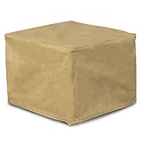Budge All-Seasons Square Patio Table Cover / Ottoman Cover, Extra Large (Tan)