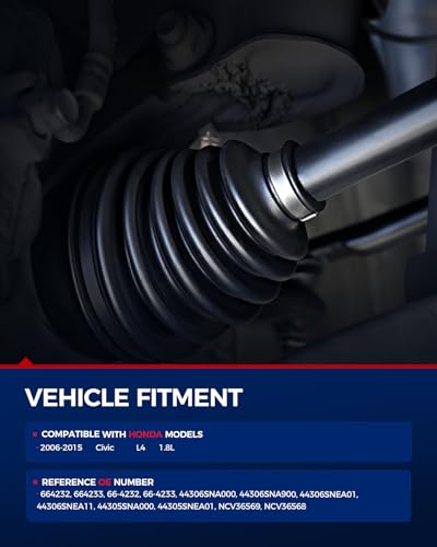 Image of KAX CV Axle Front Driver and Passenger Side Fit for Honda Civic 2006-2015