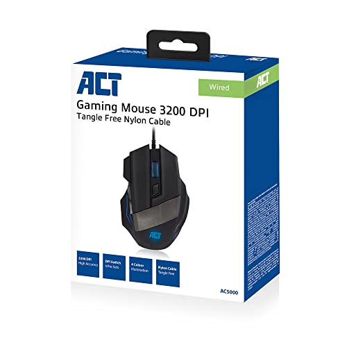 Ratón para Juegos con Cable ACT AC5000 con 3200 dpi de Alta precisión y 6 Botones 3