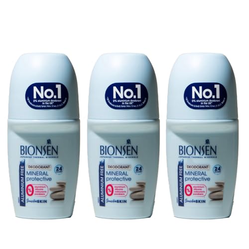 Bionsen Mineral Protective Roll-On Deodorant 0 Percent Aluminum Paraben Free All-Day Freshness for Sensitive Skin 50ml 3 Pack