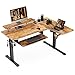 Produktbild EUREKA ERGONOMIC Höhenverstellbarer Schreibtisch 155x110 cm Großer Eckschreibtisch Höhenverstellbar Schreibtisch Höhenverstellbar Elektrisch L Form mit Tastaturablage, LED Monitorständer