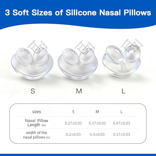 Image of CPAP Nasal Pillow Mask, Nasal Pillow Set with Detachable Headgear, Frame, Tube and 3 Different Sizes of Nasal Pillows(S,M,L)