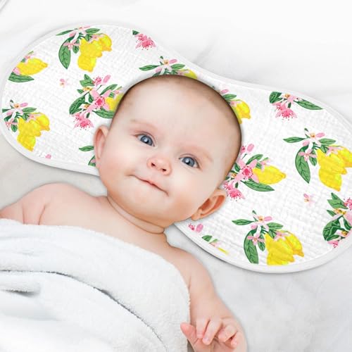 Muslin Baby Burp Cloths, Hand-Drawn Lemons Cotton Soft Burp Cloths for Newborns, Extra Absorbent Burp Cloths 2-Pack, 22 x 11 Inch 5