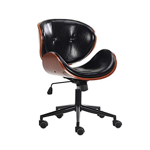 Laifeng ZIMO,Solid Wood Vintage Chair Household Living Room Chair Bar Chair Lifted and Rotation Simple Swivel Chair Multifunction Chair(Black) (Color : Black)