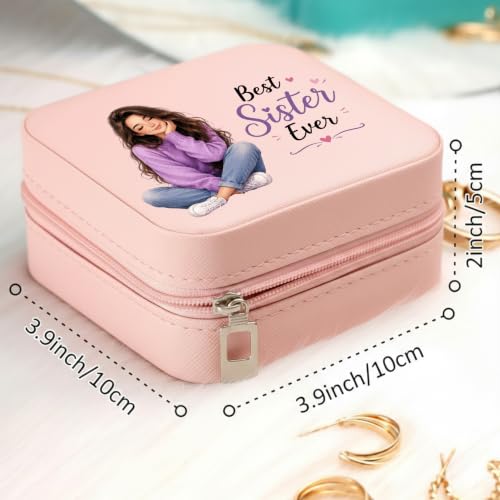 Image of P Arts Precious Art Gifts Best Sister Jewellery Organiser Box With Wooden Earring Pair,Greeting Card,Best Rakhi Gift For Sister,Rakshabandhan Combo Pack Set (Best Sister Ever - Elegant)