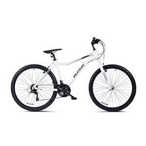 Wildtrak – Aluminium mountainbike, volwassenen, 26 inch, 18 versnellingen, Shimano-schakeling – wit