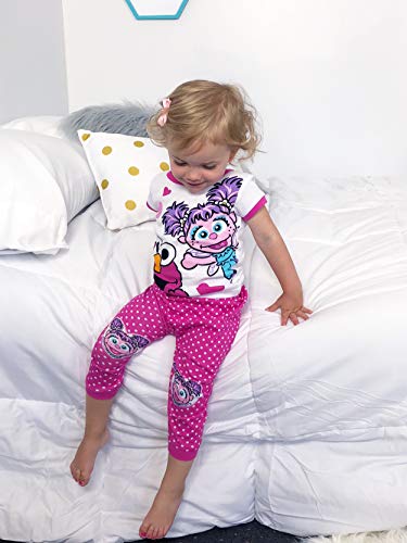 Sesame Street Elmo and Abby Cadabby Toddler Girls Cotton Pajamas Set4