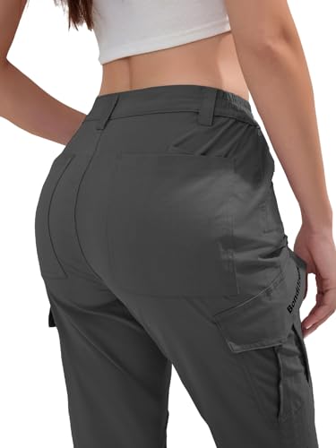 BondiTrekk Cargo Hose Damen mit 9 Taschen - Hochtaillierte Wasserabweisende Outdoor-Hose für Wandern, Sport & Alltag
