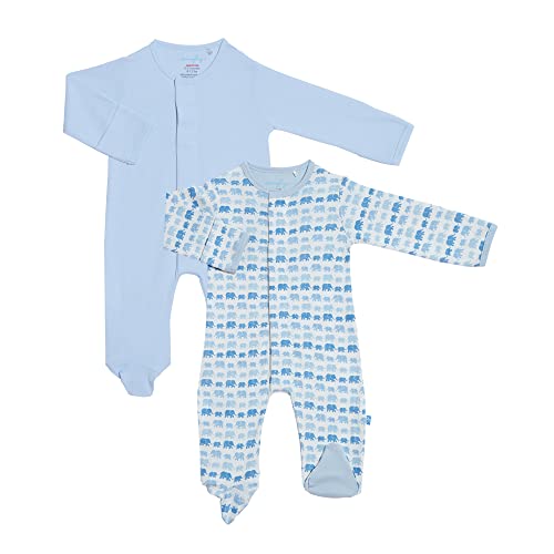 Image of Magnetic Me Simply (2 Pack) Footie Pajamas 100% Organic Cotton Baby Sleepwear Quick Magnetic Fastener Sleeper