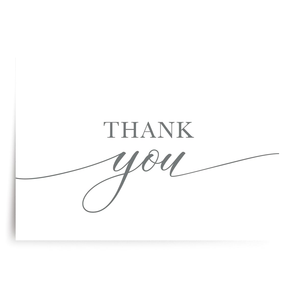 Designer Greetings - Tarjetas de agradecimiento en blanco para cualquier ocasión, con texto en relieve en papel de aluminio blanco y plateado (100 notas de agradecimiento en relieve, sellos y sobres
