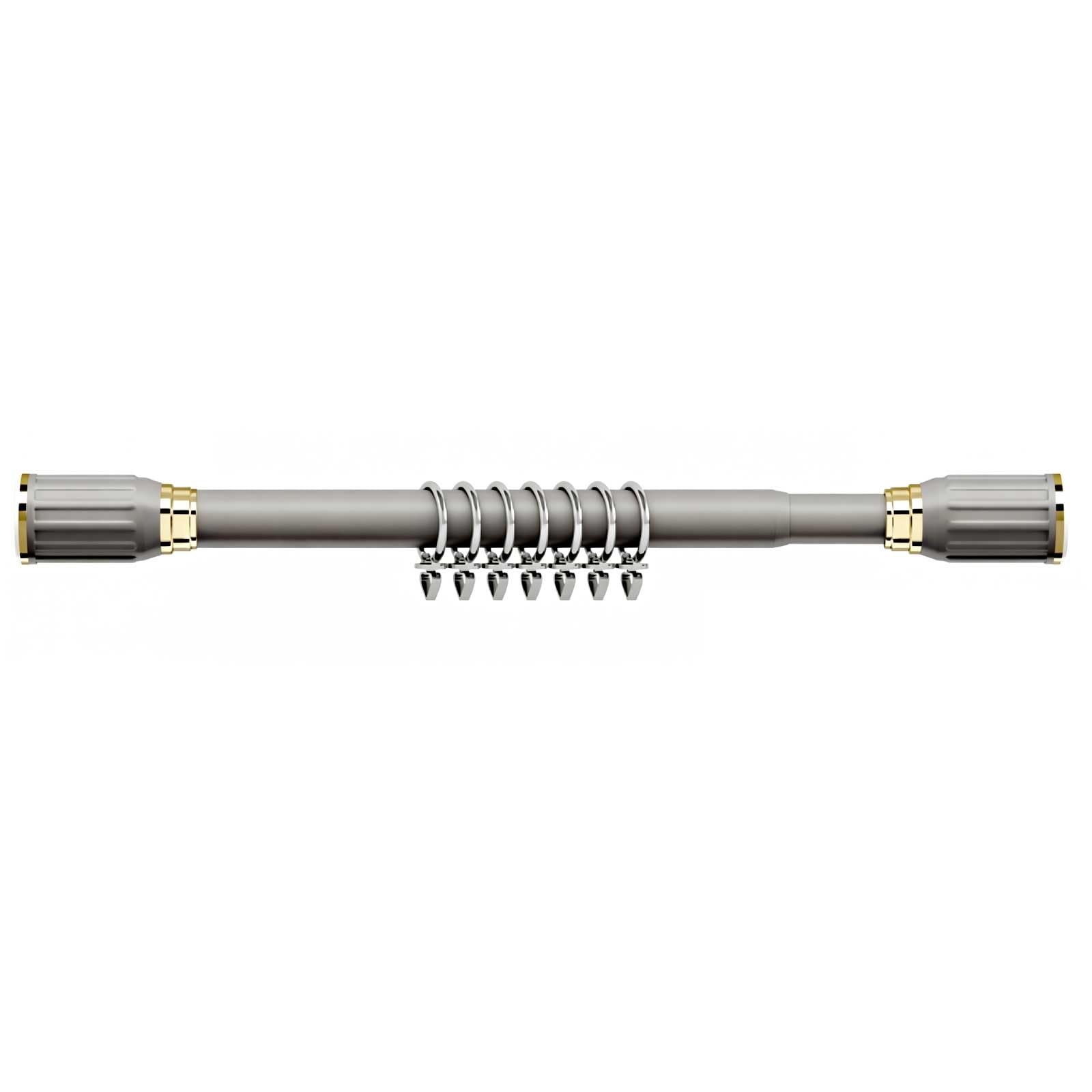 Heavy Duty Tension Curtain Rod 24-165 in, Stainless Steel Curtain Rods No Drilling, Antisilp for Bedroom, Bathroom, Window, Closet(Grey,370-420cm/145-165in)