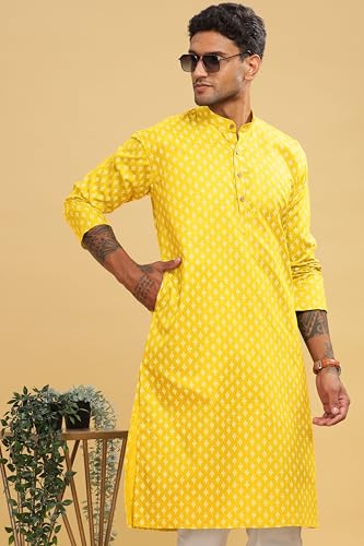 Image of BE ACTIVE Cotton Kurta for Men | Traditional and Refined Design | Indian Kurta | Full Sleeve Kurta