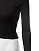 Doublju Basic Long Sleeve Crop Top for Women with Plus Size Black Medium