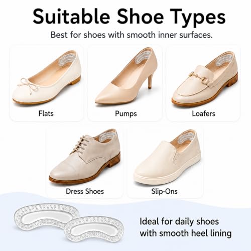 Stop Heel Slip & Blisters - Heel Grips Liner Cushions, 2 Pairs (4 Pack) - image 3