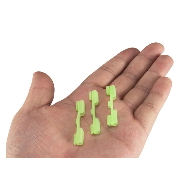 60 clips luminosos para punta de caña de pesca tamaños S/M/L miniatura 1
