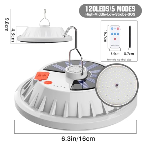 Lekaufen H8167 Solar Camping Lanterns Remote Tent Light thumb #6