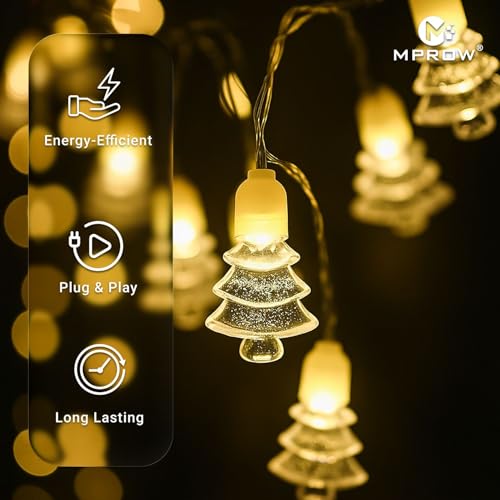 Image of MPROW Christmas Tree String Lights - Yellow-Color LED Fairy Lights for Home Decoration, Indoor Festival Decor, Party, and Celebration - 20 LEDs, Energy Efficient (Smart Lighting Brilliant Living)