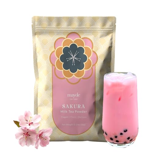 Mayde Sakura Milk Tea Powder, Instant MilkTea Powder From Taiwan, For Boba Milk Tea, 2.2 lbs
