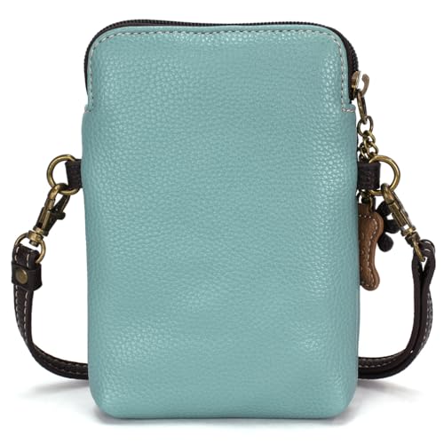 Image of CHALA Dog Collection Cell Phone Crossbody Purse-Women PU Leather /Canvas Multicolor Handbag with Adjustable Strap