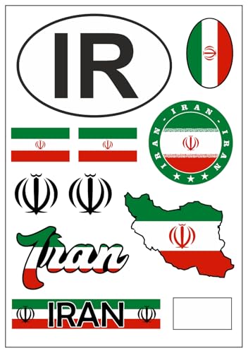 Daged Carte autocollante Iran - Stickers pour Voiture, Moto, Motard - Drapeau décoratif AK