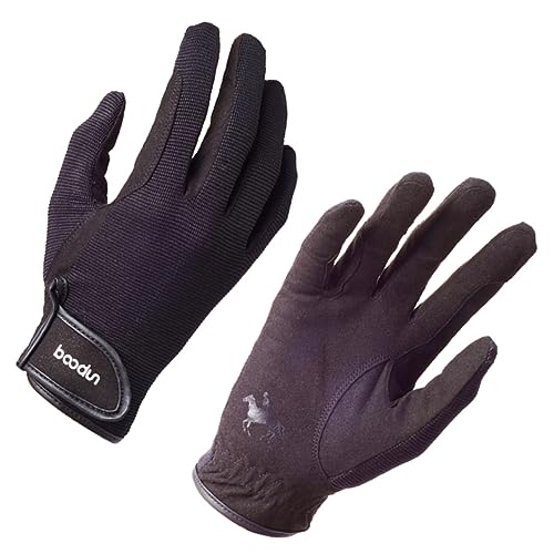 Toddmomy Black l Horse Riding Gloves Equestrian Gloves for Men Women Touchscreen Comfortable Fit