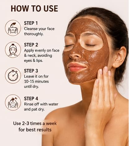 Image of Everyuth Naturals Tan Removal Chocolate & Cherry Face Pack Sachet | De-Tan & Brightening Face Pack | Paraben Free | Suitable for All Skin Types | Visible Results from 1st Use | 9g | Sachet | Pack of 10