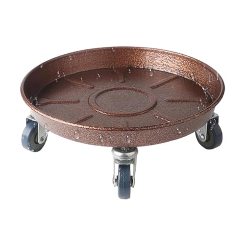 Carro para con ruedas, soporte para ruedas | Base de jardinera enrollable con bloqueo,Caddies de jardinera de bandeja de metal, base de rueda de, motor en maceta para jardín al aire libre interesar