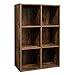 VASAGLE Librería, Estantería Almacenaje, Librería de 6 Compartimientos, para Sala de Estar, Estudio, Oficina, 65,5 x 30 x 97,5 cm, Marrón Rústico LBC203BX