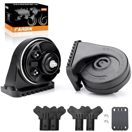 FARBIN Auto Hupe für BMW 12V Signalhorn 130dB Laut Doppelton Hupen elektrische Schnecke Horn mit schützendem Grill