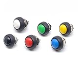 4Pcs PBS-33b 2Pin Mini Switch 12mm 12V 1A Waterproof Momentary Push Button Switch Since The Reset Non-Locking (Yellow)