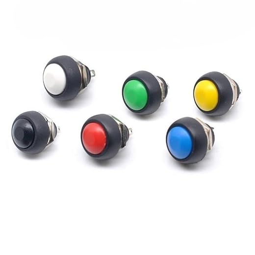 4Pcs PBS-33b 2Pin Mini Switch 12mm 12V 1A Waterproof Momentary Push Button Switch Since The Reset Non-Locking (Yellow)