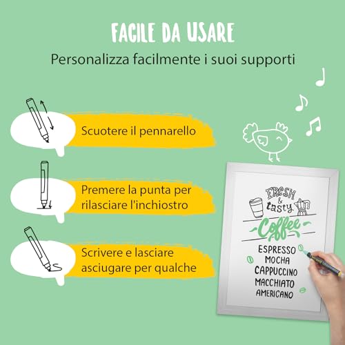 Securit Bl-Smamix-V5-Wt Mixed Liquid Chalk Marker - White - Pack of 5