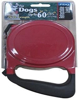 PDQ Red / Black Cotton/Nylon Dog Retractable Leash Medium/Large