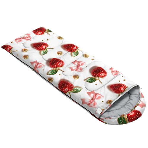 Image of QOOMO Ball Flower Camping Sleeping Bags,3 Season Warm & Cool Weather,Lightweight,Waterproof Sleeping Bags for Adults & Kids,Traveling,and Outdoors,Camping Gear Equipment