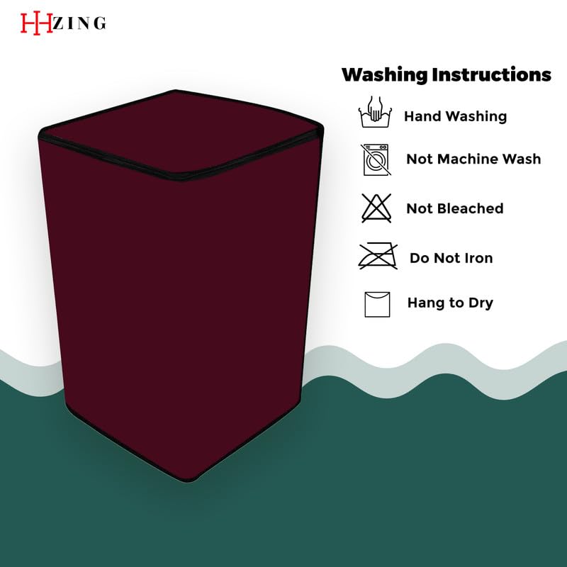 Image of Waterproof Washing Machine Cover Fully Automatic Sutaible for Samsung Model 8.0 kg Ecobubble Top Load, WA80BG4441BG (54 x 56 x 98 cms) Solid Maroon Print