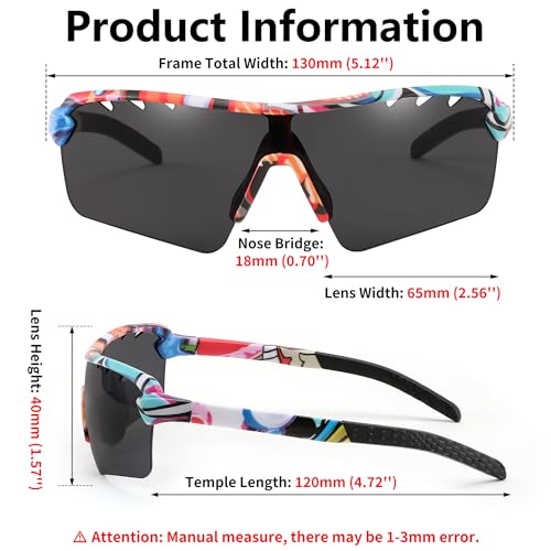 FEISEDY Kids Sunglasses Baseball Cycling Glasses Youth, UV400 Sports Shades Teens Boys Girls B28502