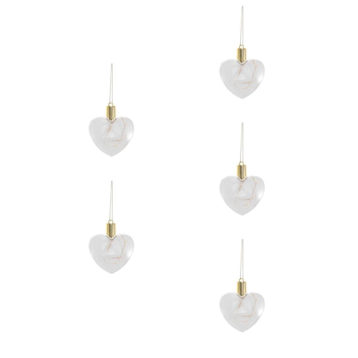 NUOBESTY 5 Juegos Adorno Navideño LED en Forma de Corazón para