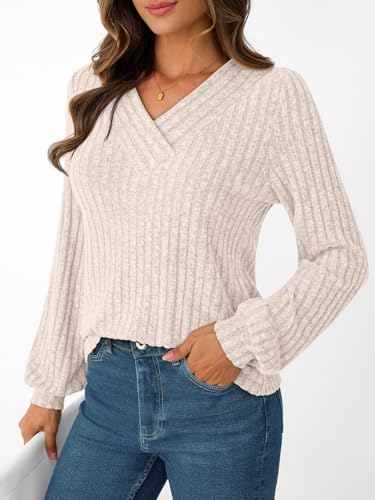 AUTOMET Women Long Sleeve Shirts Fall V Neck Work Tops 2025 Fashion Tunic Sweaters Dressy Casual Winter Blouse Trendy Outfits3