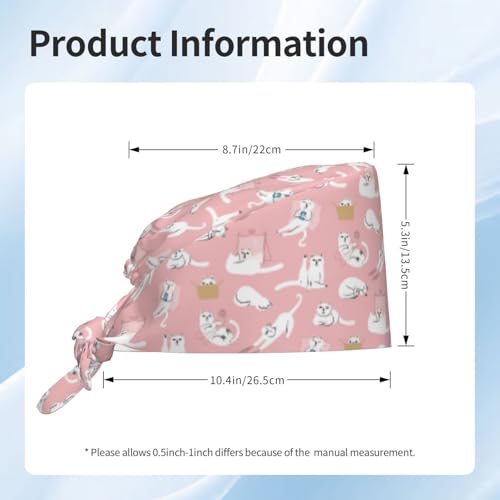 Image of Adjustable Working Cap Breathable Unisex Women Men Elastic Bandage Tie Back Hats Scrub Nursing Doctor Surgeon Cap