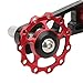 Single Speed Chain, Alloy Folding Tensioner Aluminum Stabilizer for Black (Red)