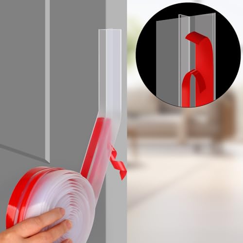 Image of Benory 20Ft T-Shaped Silicone Weather Stripping Seal, Door Seal Tape for Doors and Windows, Blocks Cold Drafts and Reduces Noise