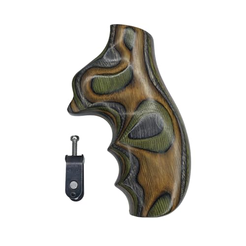 Hogue Hardwood Grip with Finger Grooves for Ruger SP101, Lamo Camo Hardwood - 81400